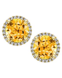 Grace 18k Gold Citrine & Diamond Earrings   Kiki McDonough   Gold (18k )