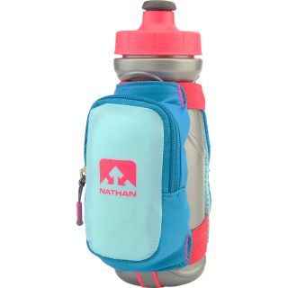 NATHAN QuickDraw Plus Water Bottle and Hand Strap   Size: 22oz, Blue/pink