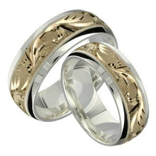 Florenza   Stunning Two Tone Comfort Fit Wedding Band for Him & Her! Custom Made! Choose your Size.: Alain Raphael: Jewelry