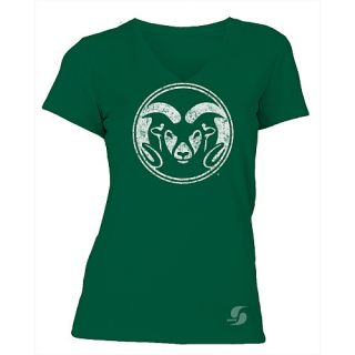 SOFFE Womens Colorado State Rams No Sweat V Neck Short Sleeve T Shirt   Size: