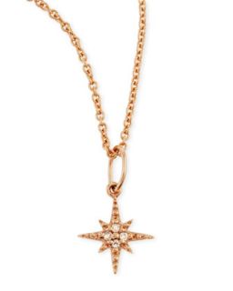 14k Rose Gold Starburst Charm Necklace   Sydney Evan   Gold (14k )