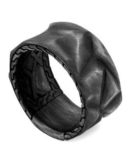 Mens Naga Black Band Ring   John Hardy   Black