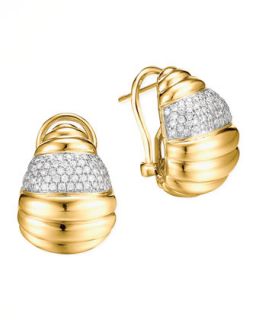 Bedeg 18k Gold Diamond Pave Buddha Belly Earrings   John Hardy   Gold (18k )
