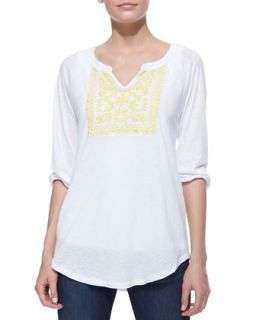 Womens Emily Embroidered Peasant Top   Miraclebody   Daffod (LARGE (10 12))