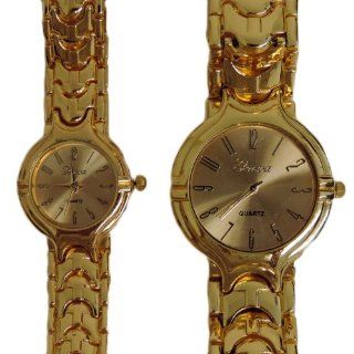 Geneva Platinum Collection His & Hers Matching Watch Set Gold Bracelet with Gold Face at  Men's Watch store.
