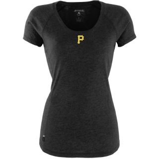 Antigua Pittsburgh Pirates Womens Pep Shirt   Size: Large, Black/heather (ANT