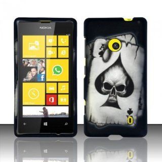 LF Spade Skull Designer Hard Case Protective Cover, Lf Stylus Pen and Lf Screen Wiper Bundle Accessory For T Mobil Nokia Lumia 521: Cell Phones & Accessories