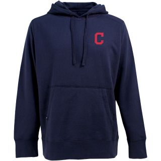 Antigua Cleveland Indians Mens Signature Hooded Sweatshirt   Size: Large, Navy