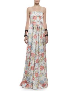 Womens Malene Floral Printed Strapless Ball Gown   Alexis   Garden floral