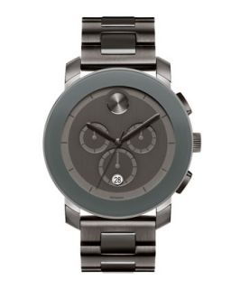 Mens 43.5mm Bold Chronograph Watch, Gray   Movado Bold   Black (5mm )