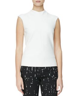 Womens High Neck Cap Sleeve Blouse   Narciso Rodriguez   White (48)