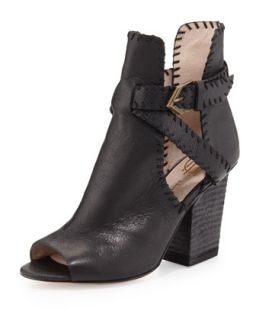Minnie Whipstitch Cutout Bootie   House of Harlow   Black (9B)
