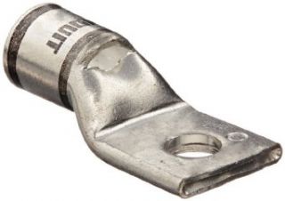Panduit LCAS2/0 56 X Code Conductor Lug, One Hole, Short Barrel With Window, 2/0 AWG Copper Conductor Size, 5/16" Stud Hole Size, Black Color Code, 0.13" Tongue Thickness, 0.85" Tongue Width, 0.72" Neck Length, 1.82" Overall Length
