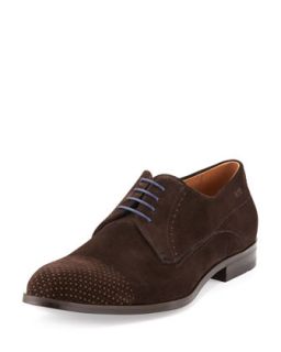 Mens Geneonio Perforated Suede Lace Up Shoe, Brown   Boss Hugo Boss   Brown (7.