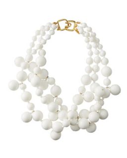 Beaded Cluster Necklace, White   Kenneth Jay Lane   White