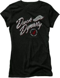 Club Red Ladies Duck Dynasty S/S Fitted Tshirt Fancy Flight Black L : Camouflage Hunting Apparel : Sports & Outdoors