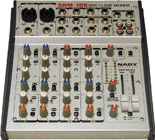 Nady SRM 10X 10 CHANNEL Compact Stereo Mic/line Mixer: Musical Instruments