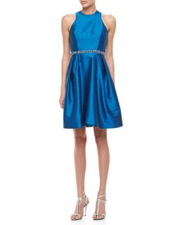 Womens Sleeveless Belted Party Dress, Sky   ML Monique Lhuillier   Sky (14)