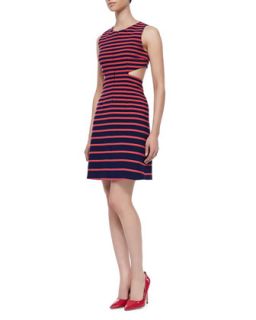Womens Sleeveless Cutout Back Dress, Navy/Pink   Thakoon Addition   Navy/Pink