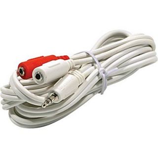 STEREN 6 3.5mm Plug Personal Audio Y Cable, White