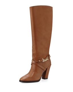 montreal chain link leather boot   Kate Spade   Cocoa brown (37.0B/7.0B)