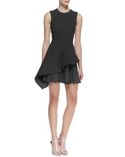 Womens Sleeveless Asymmetric Flounce Dress   Cushnie et Ochs   Black/Gray (8)