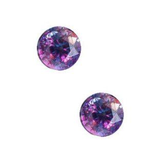 Alexandrite Simulated Unset Loose Gemstone 8mm Round (Qty=2)
