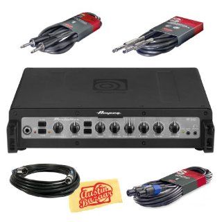 Ampeg PF 500 Portaflex Series 500 Watt Bass Amp Head Bundle with Speaker Cable, SpeakOn Cable, XLR Cable, Instrument Cable, and Polishing Cloth: Musical Instruments