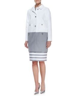 Womens shipley contrast coat, fresh white/casino gray   kate spade new york  