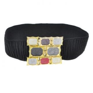 Black Cotton Blend Elastic Fabric Gem Pattern Buckle Belt for Girls at  Womens Clothing store: Apparel Belts