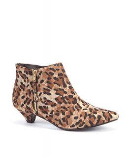 Teens Leopard Print Kitten Heel Ankle Boots