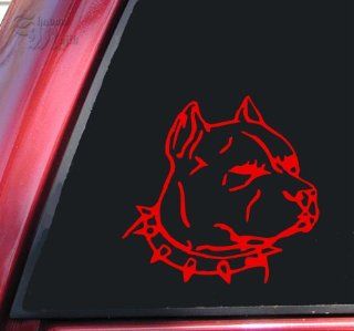 Pit Bull Pitbull Head #1 Vinyl Decal Sticker   Red Automotive