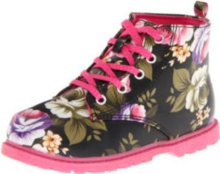 Natural Steps Bouquet Lace Up Boot (Infant/Toddler),Black/Sparkle Lace,2 M US Infant Shoes