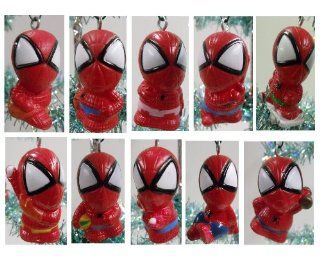 Set of 10 Spiderman Christmas Tree Ornaments Featuring Spiderman in Various Sports Poses Toys & Games