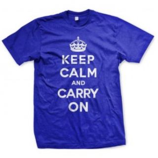 Men's Keep Calm And Carry On T Shirt Tee Funny Graphic Tee Size M: Clothing