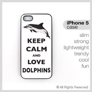 iPhone 5 Case Keep Calm And Love Dolphins   Slim Lightweight Trendy Case: Cell Phones & Accessories
