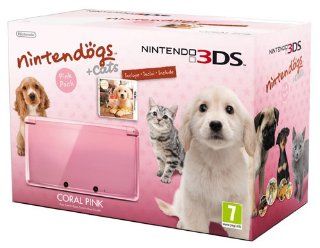 NINTENDO CONSOLE 3DS CORAL PINK + NINTENDOGS: Video Games
