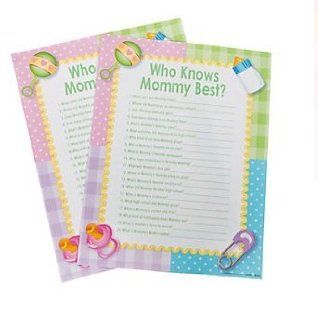 Baby Shower Game Who Knows Mommy Best 10 Pack : Other Products : Everything Else