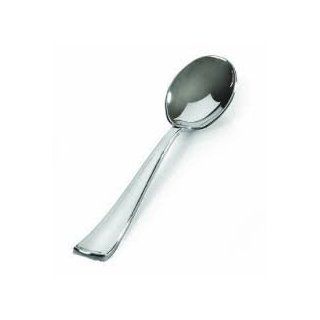 125 Spoons Silver Secrets Plastic Silverware, Looks Like Silver Cutlery: Kitchen & Dining