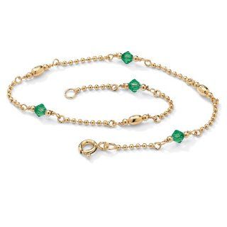 Birthstone Beaded Ankle Bracelet Birthstone: MAY  Emerald: Jewelry