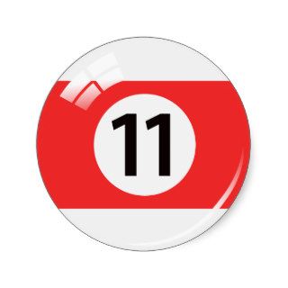 Number eleven pool ball stickers/labels