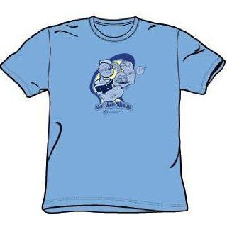 Popeye DON'T MESS WITH ME Classic Cartoon Blue T shirt Tee Shirt: Clothing