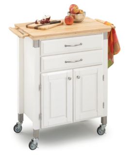 Home Styles Dolly Madison Prep & Serve Kitchen Cart   White   Kitchen Islands and Carts