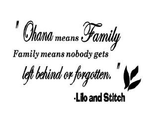 Ohana Means Family Vinyl Wall Art Sticker Decal Quote Saying Letters Removable  