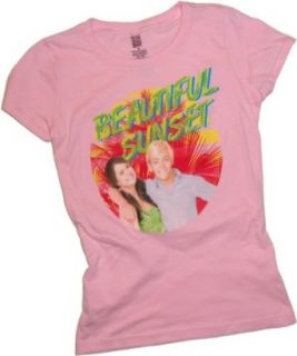 Beautiful Sunset    Teen Beach Movie Fitted Crop Sleeve Girls T Shirt: Movie And Tv Fan T Shirts: Clothing