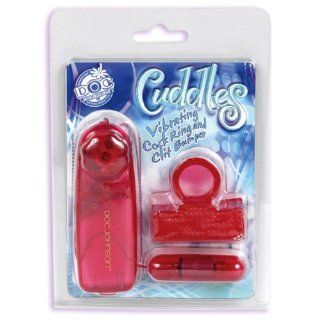 Cuddles Vibrating Cock Ring (Red) ( 3 Pack ): Health & Personal Care