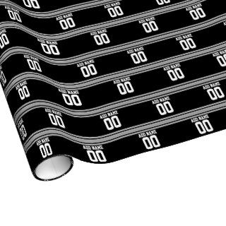 Create Your Own Football Jersey   Black Silver Gift Wrap