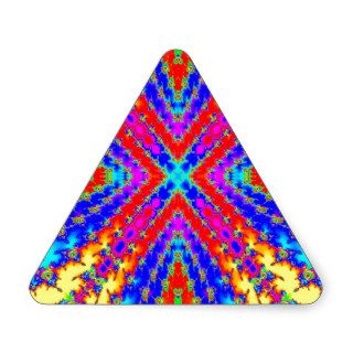 Centeral Love colored fractal joy Triangle Sticker