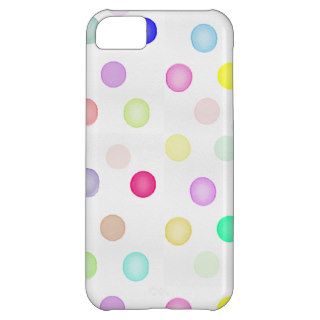 Girly Bright Pastel Rainbow Watercolor Polka Dots iPhone 5C Covers