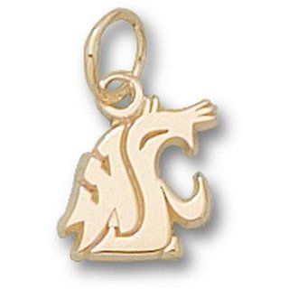 Washington State Cougars "WSU Cougar Head" 3/8" Charm   10KT Gold Jewelry: Clothing